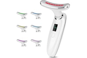 VRAIKO Masseur de beauté Lilas 7 en 1 pour visage et cou – Sculpteur et lifting du visage – Masseur de drainage lymphatique du visage pour anti-âge, rides du front et cernes