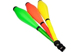 Juggle Dream Neon UV Street Clubs de Jonglage Lot de 3 Trainer Massues De Jonglage - Ensemble de Jonglage pour Débutants et Jongleurs Avancés (Orange, Jaune, Vert)