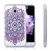 Produktbild Samsung Galaxy J3 2016 Hülle, TYJTECH Clear TPU Gel Cover mit Mandala Floral Designer Shell Fall Ultra-Slim Shock-Absorption Stoßfänger Blumen Gedruckt Thin Cute Design Vintage Style für Girly Mädchen Frauen Galaxy J3 2016