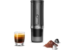 CERA+ Machine Espresso Portable Autochauffante,Jusqu'à 8 Tasses par Charge & 20 Bar,13500mAh,CERApresso Compatible Capsules NS & Café Moulu,Machine à Café Électrique pour Camping,Bureau&Voiture/Voyage