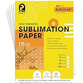 PINESFRAME A4 Sublimation Transfer Paper (25 Sheets) | 110 GSM Heat Press Paper | >95% High Transfer Rate | Instant Dry | For