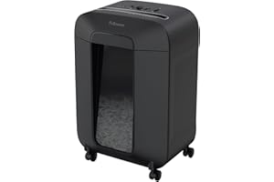 Fellowes LX85 - Trituradora de papel, corte en partículas, destruye hasta 12 hojas, destructora de papel uso personal, con Retroceso Automático, papelera 19L, nivel de seguridad DIN-P4, color negro