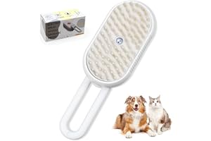 ZITUZY Cat Steamy Brush - Cepillo de vapor para gatos 3 en 1 con peine de masaje, cepillo recargable y entrada de líquido para eliminar el pelo enredado y suelto (blanco)