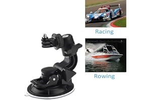 TELESIN Eyeon - Supporto a ventosa grande diametro 9,5 cm, attacco a ventosa per auto, suction Cup Mount per GoPro Hero 12 11 10 9 8 7 YI Apeman, Campark, Victure