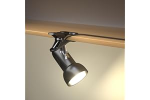 Bonlux Clip on Reading Light for Bed Desk Clamp E27 Adjustable Holder with Plug and Switch 360 Degree Rotating Headboard Lamp Bedside Grow Light Reptile Heat lamp Portable Little Spotlight Black