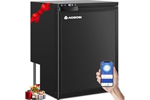 AAOBOSI Frigo Portatile 65L, Frigo da Campeggio con APP, Frigorifero Per Caravan con Luci LED, 12/24V DC, -20 °C a 20 °C, Per Auto, Camion, SUV, Camper, Barche, Campeggio e Viaggi