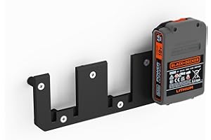 NewGround Designs Uchwyt ścienny do akumulatora nadaje się do akumulatorów Black+Decker 18 V – uchwyt na baterie, uchwyt ścienny (3 akumulatory) w zestawie śruby i kołki [Made in Germany]