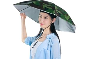 Virtcooy UV Protection Umbrella - Waterproof Hands Free Foldable,UV Protection Umbrella Hats for Adults Kids Women Men, Umbrella Hat for Outdoor Activities