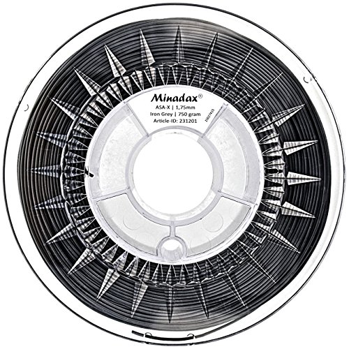 Minadax® 0,75kg Premium Qualität 1,75mm ASA-X-Filament stahlgrau für 3D-Drucker hergestellt in Europa - 2