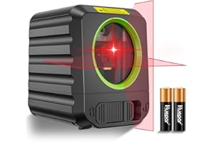 Kreuzlinienlaser, Huepar B011R Rotlicht Lasernivellier, Selbstnivellierender Linienlaser mit Rotlicht Laser-Vertikale und Horizontale Linie, Laser-Tool für Bildaufhängen und DIY-Anwendung
