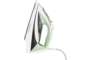 Morphy Richards Steamflow Turbo Steam Iron, Non Stick Ceramic Soleplate, 35g Output, Temperature Controls, Anti-Scale and Drip, 450ml Water Tank, 2.5M Cable, 2400W, Green and Grey, 302010