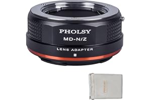 PHOLSY Objektivadapter Kompatibel mit Minolta Rokkor MD/MC/SR Objektiv und Nikon Z Mount Kameragehäuse Kompatibel mit Nikon Z fc, Z30, Z9, Z8, Z6 ii, Z7 ii, Z6, Z7, Z5, Z50, MD auf Nikon Z