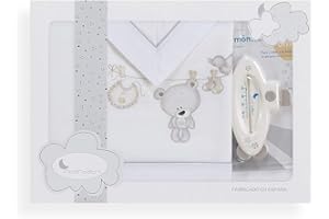 Interbaby - Set di lenzuola Stendibiancheria Orso Termometro Bianco Grigio