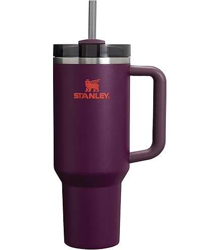 HALM Stanley Quencher glazen rietjes, paars, herbruikbare vervangende rietjes voor beker met handvat, roestvrijstalen drinkbeker, accessoire, BPA- vrij en vaatwasmachinebestendig