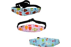 LSYYSL Sangles de soutien de tête de siège de voiture 3 pièces, appuie-tête de siège d'enfant réglable, sangles de tête de siège de poussette pour protéger le cou, les épaules des enfants