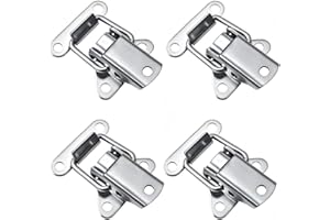 NGUIT 4PCS Stainless Steel Spring Loaded Toggle Latch Clasp Heavy-Duty Tension Closure Lever Clasp Catch Clamp Clip Hasp Catch Clamp Clip for Toolboxes Cabinets Drawers Suitcases Chests Cases