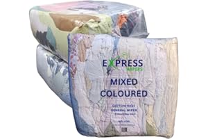 EXPRESS WIPERS - 30kg Triple Pack (3 x 10kg) Bales of General Mixed Coloured Cotton-Rich Cleaning Rag Wipers