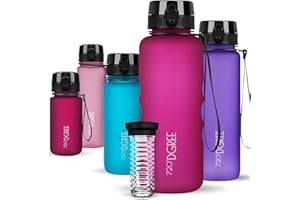 720°DGREE Gourde, Bouteille d’Eau “uberBottle“ +Tamis-Fruits – 350ml, 500ml, 650ml, 1l, 1,5l, 2l - Sans BPA, Étanche, Anti-Fuite, Réutilisable, Légère - Idéal pour École, Sport, Fitness, Gym, Travail