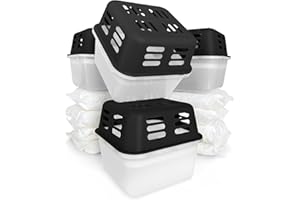 KARAT 4 x Dehumidifier with 8 x 400 g Refill Bags Granules Room Dehumidifier Refillable & Reusable (Black, Kuki)