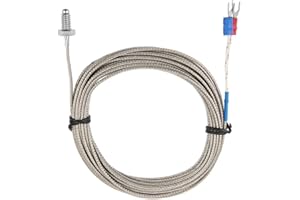 HILITAND M6 Thermocouple de type K Câble BSW Sonde de Mesure de Température de Filetage de Vis Type K Câble de Thermocouple 1-5M (5M)