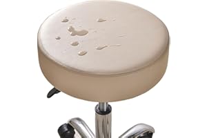 ZZDZW 1/2/4/6 Pezzi Copri Pouf Da Bar Rotondo Impermeabile Pelle PU Copriseduta Sedie Alta Elasticità Fodera Per Sedia Cuscino Copridivano Coprisgabello Da Bar Elastico Per Sedie ( Color : Khaki , Size : Se