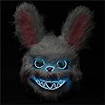 Flash Wear Mad Rabbit LED Mask Halloween Costume LED Glow Scary Light Up Masks for Festival Party Carnival Costume - UK Seller
