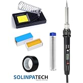 SOLINPATECH 80w Lcd Ekranlı Isı Ayarlı Kalem Havya Sıcaklık Ayarlanabilir Lehim Makinası Lehim Stand Bant Pasta