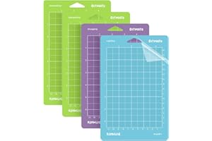 PIASHOW Set di 4 tappetini da taglio per accessori Cricut Joy, piccolo set di tappetini (4,5 x 6,5 pollici), standard Grip LightGrip StrongGrip, Varietà Tappetini di ricambio Adesivi Matte per Cricut Joy