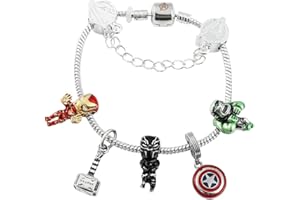 XRHOT Bracciale Braccialetto per Uomo Bracciale Metallo Nichel Free Comics Fumetti Anime Braccialetto con Charm Gioielli per Cosplay Fans di Movie Compleanno Donna Famiglia Amici Argento