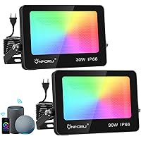 Onforu 30W Alexa RGB Strahler, Smart Farbwechsel LED Fluter WLAN, App Steuerung Bunt WIFI Außenstrahler mit…