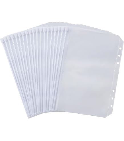 24 Pochettes Classeur A6 En PVC Transparent – 6 Trous – Pour Photos, Cartes, Factures – Imperméable