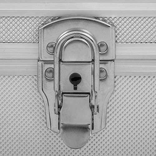 Werkzeugkoffer Werkzeugkiste 42,5×30,5×12,5 cm + Schlüssel – Silber Aluminium - 6