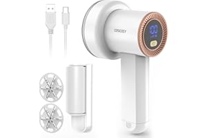 Cosicosy Debobbler, Bobble Remover for Clothes Fabric Shaver Lint Remover Clothes Debobbler LED Digital Display 2-In-1 Lint Roller Wool Defuzzer Fluff Remover Quick and Effective (3 Blades Included)