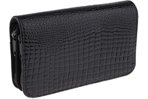 ‎P PRETTYIA Diamant Friseur Utensilien Scheren Beutel, Stylist Friseur Scherentasche Reissverschluss Etui Werkzeugtasche Friseurtasche aus PU Leder - C