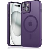 MADNOVA iPhone 14 Plus İ&ccedil;in Telefon Kılıfı Magsafe ile Uyumlu Kamera Korumalı Mat Şeffaf G&ouml;r&uuml;n&uuml;ml&uuml; Telefon Kılıfı (Mor)