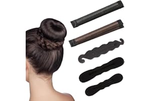 MUVONZI 5er Pack Dutt Maker, Flechthilfe Haare Mädchen Und Damen, Haar Strickwerkzeug Zubehör DIY-Haarstyling für Lange und Kurze Haare, Donut Hair Bun Maker