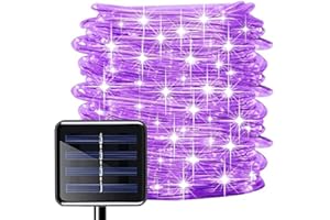 IYVYI Guirlandes Solaires Extérieures, 30M 300 LED Lumières Imperméables de Jardin de Tube de fil de Cuivre, Lumières Extérieures de Corde (Violet)