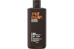 ‎PIZ BUIN Piz Buin Allergy Sun Sensitive Skin Lotion LSF 30, schnell einziehende Allergiker Sonnencreme mit Schutzkomplex gegen Hautirritationen (1 x 200 ml)