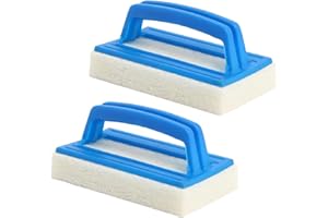 Roysmart 2 Stück Pool Schwamm Bürsten, Poolreinigung Handschrubber, Poolbürsten, Bürste Poolreinigung, Schwimmbad Bürste mit Griff Geeignet zum Reinigen von Schmutz und Moos