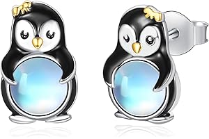 PRAYMOS 925 Sterling Silver Moonstone Stud Earrings Synthetic Moonstone Earrings Moonstone Jewelry for Women Hypoallergenic Earrings for Sensitive Ears