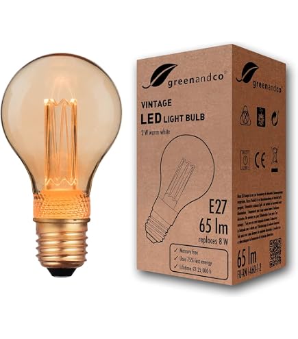 Greenandco Lot 4 Ampoules LED Dimmable Vintage E14 ST45 Ambre 2,3W 1800K