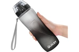 OLDLEY 750ml/25oz Botellas Agua con Pajita Prueba de Fugas Botellas Plástico para Bebidas Reutilizables Botellas Deportivas BPA Filtro Libre Marcas de Tiempo Botellas Gimnasio para Mujeres Hombres
