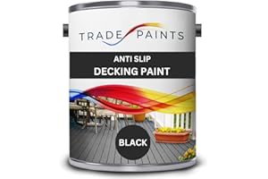 PAINTS4TRADE Garden Timber Decking Non Slip (Anti Slip) Paint (5 Litre, Black)