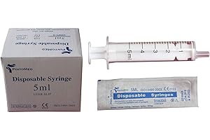 PintoMed Seringue Sans Aiguille, à usage unique, 2 pièces, Stérile, Luer Slip, 100 unitès (5 ml)