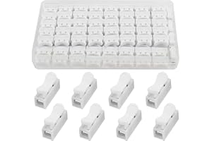 YIXISI 100 Pezzi Connettori Molla, Morsettiera Terminale a Molla Rapida, Connettore Rapido, Collegamento Per Cablaggio Elettrico e Alimentazione Illuminazione