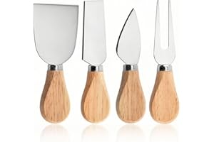 ZAMXHUG Couteau Fromage - 4 pcs Ensemble de Couteaux à Fromage Cuisine Cheese Couteaux Set Couteau à Fromage Fourchette a Beurre Collection Coffret Couteau à Fromage Manche en Bois