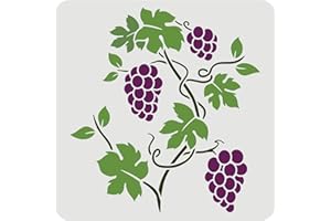 FINGERINSPIRE Grapevine Stencil 30x30cm - Classic Grape Vine Border Plastic Reusable Stencil for Painting on Wood Floor