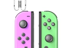 Vinkarpe Manette Switch, L/R Manette Sans Fil Compatible avec Switch/OLED avec Double Vibration/Gyroscope à 6 Axes/Activation/Capture d'écran Fonction