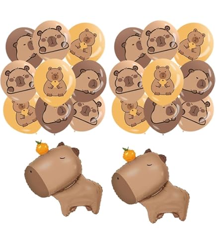 Set Decorazione Compleanno Capibara - Banner, Topper Torta, Cupcake Toppers, Palloncini, Tema Animali - Foto 6
