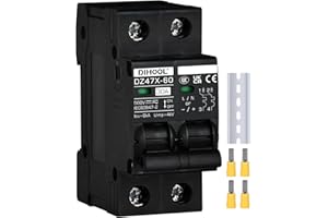 DIHOOL DC disjoncteur 12V 24V solaire PV disjoncteur fusible photovoltaïque automatique (DC500V,2 pôles,30 ampères)